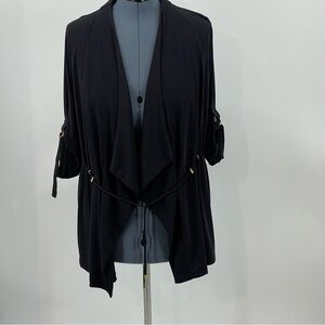 IMAN SIZE LARGE WOMENS DRESSY  BLACK JACKET/BLAZER TOP